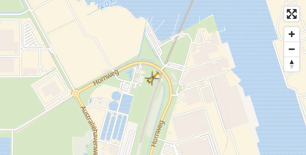 Vluchtroute Traumahelikopter Amsterdam Heliport - Amsterdam Heliport, 13 december 2023, 11:09