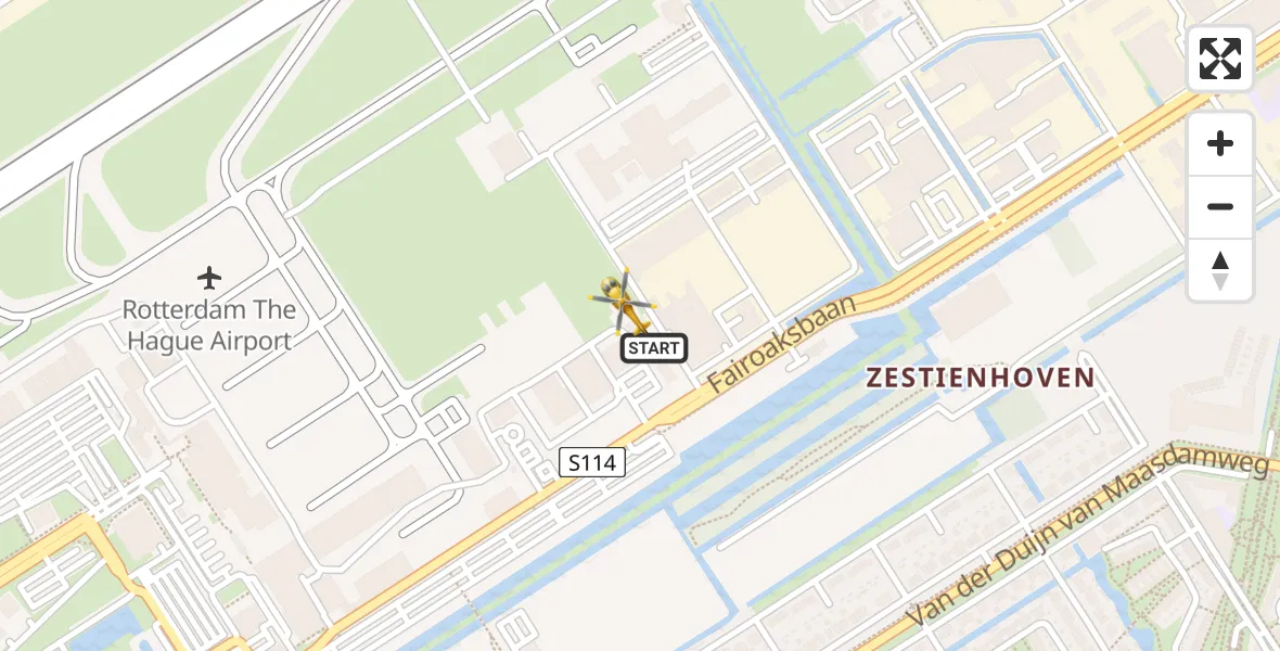 Vluchtroute Traumahelikopter Rotterdam The Hague Airport - Rotterdam The Hague Airport, 13 december 2023, 14:28