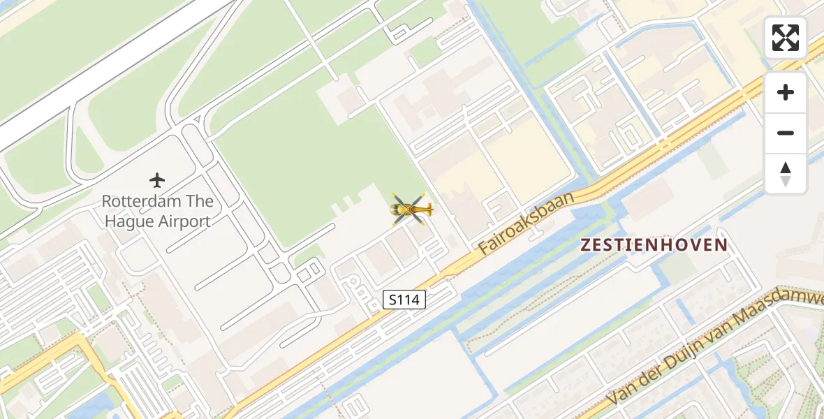 Vluchtroute Traumahelikopter Rotterdam The Hague Airport - Rotterdam The Hague Airport, 13 december 2023, 18:33