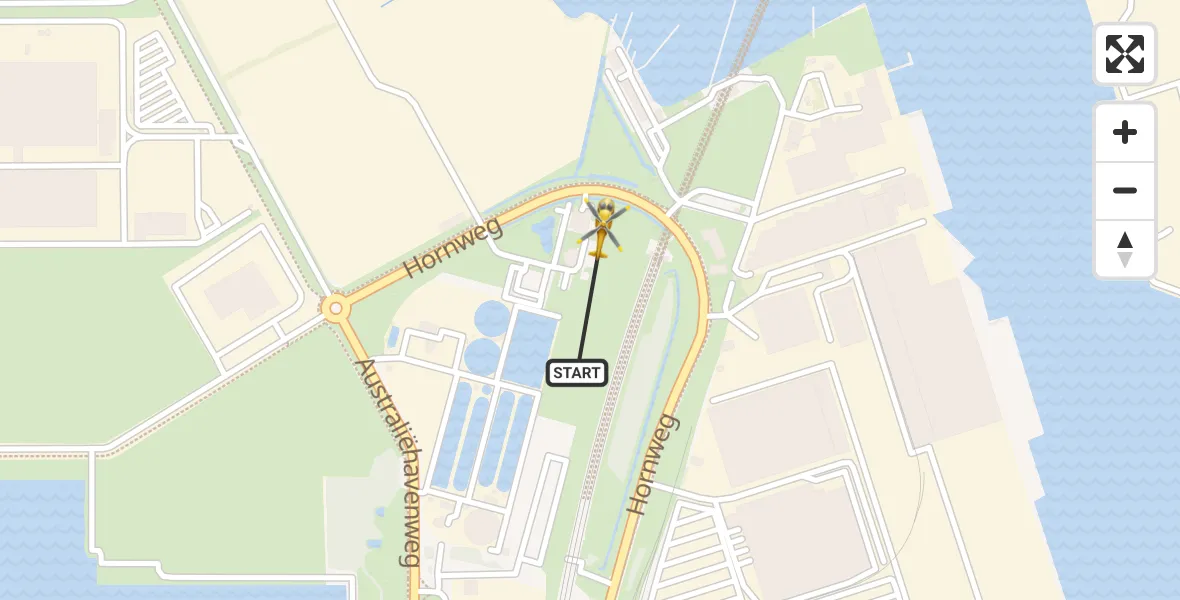 Vluchtroute Traumahelikopter Amsterdam Heliport - Amsterdam Heliport, 14 december 2023, 05:51