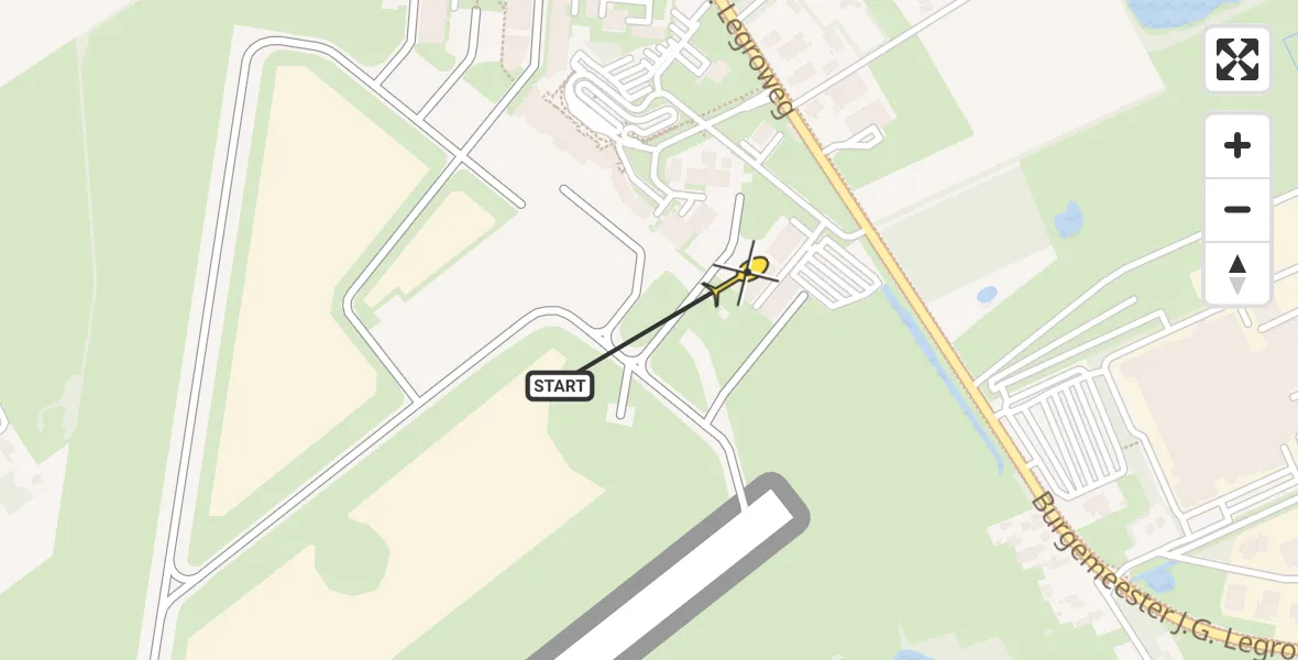 Routekaart van de vlucht: Lifeliner 4 naar Groningen Airport Eelde