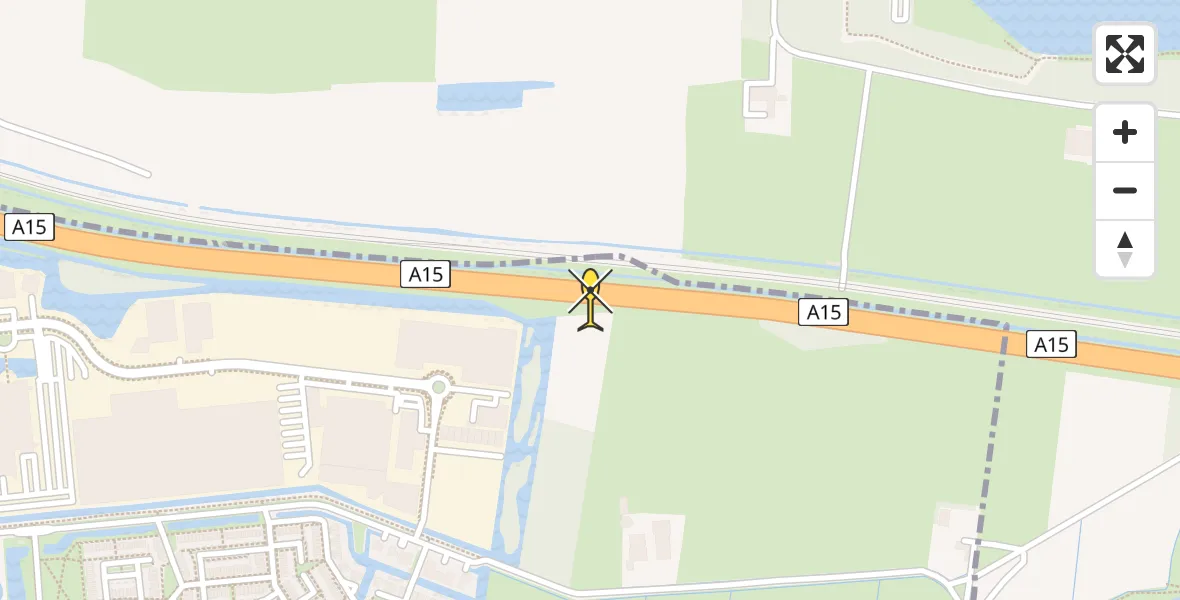 Routekaart van de vlucht: Traumahelikopter naar Gorinchem