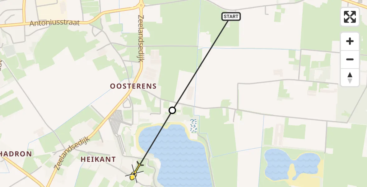 Routekaart van de vlucht: Traumahelikopter naar Volkel