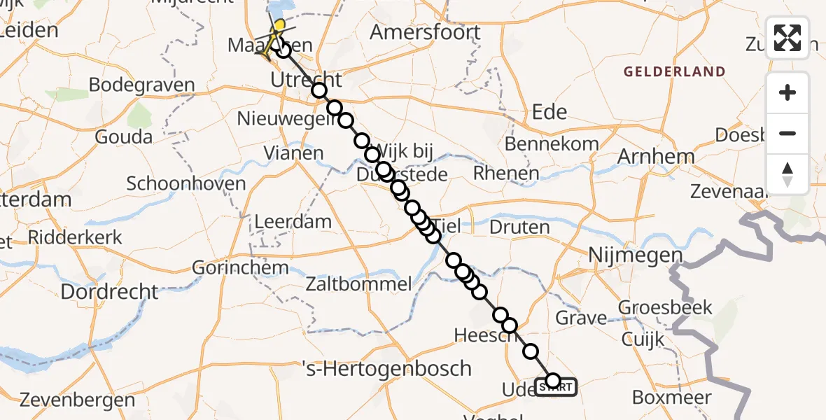 Routekaart van de vlucht: Lifeliner 3 naar Maarssen