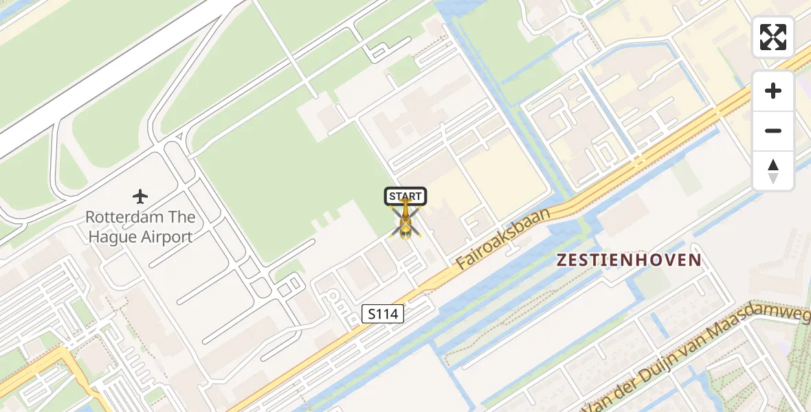 Vluchtroute Traumahelikopter Rotterdam The Hague Airport - Rotterdam The Hague Airport, 14 december 2023, 12:47