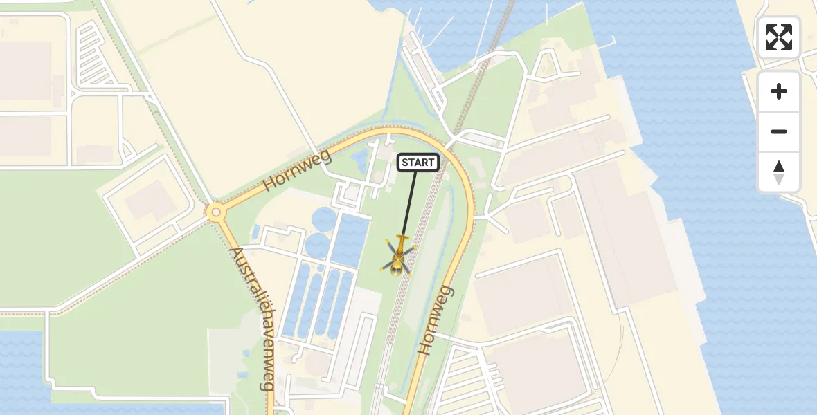 Vluchtroute Traumahelikopter Amsterdam Heliport - Amsterdam Heliport, 14 december 2023, 13:19