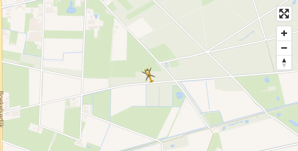 Vluchtroute Traumahelikopter van Vliegbasis Volkel naar Vliegbasis Volkel