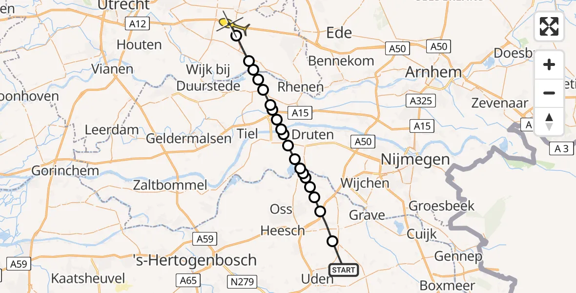 Routekaart van de vlucht: Lifeliner 3 naar Maarsbergen