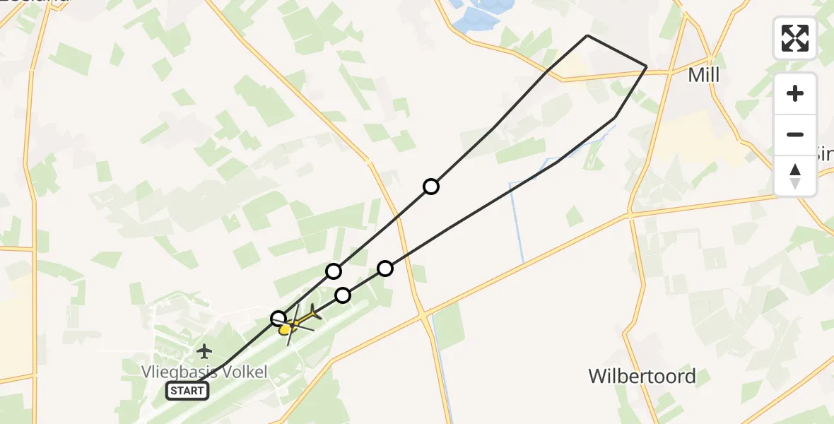 Routekaart van de vlucht: Lifeliner 3 naar Volkel