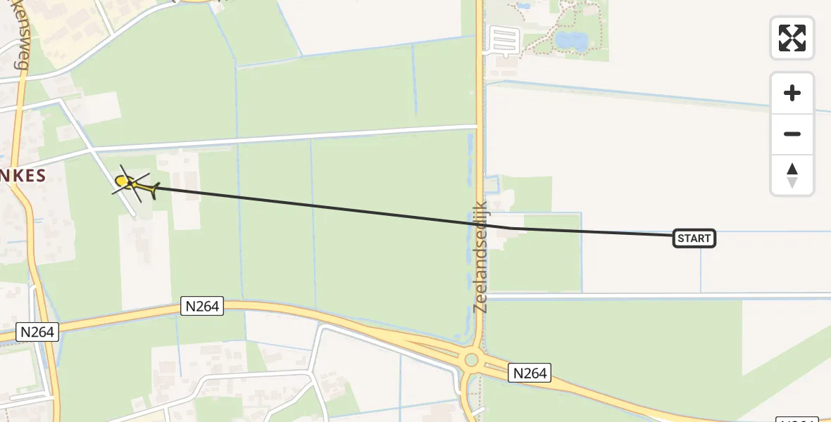 Routekaart van de vlucht: Traumaheli naar Volkel