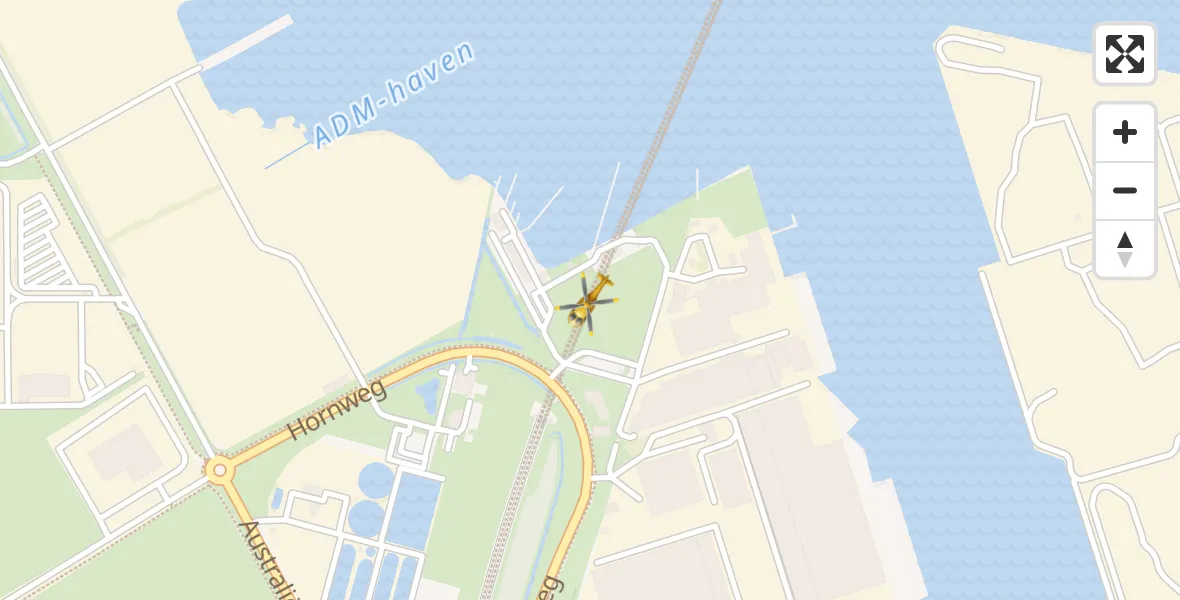 Vluchtroute Traumahelikopter Amsterdam Heliport - Amsterdam Heliport, 14 december 2023, 17:55
