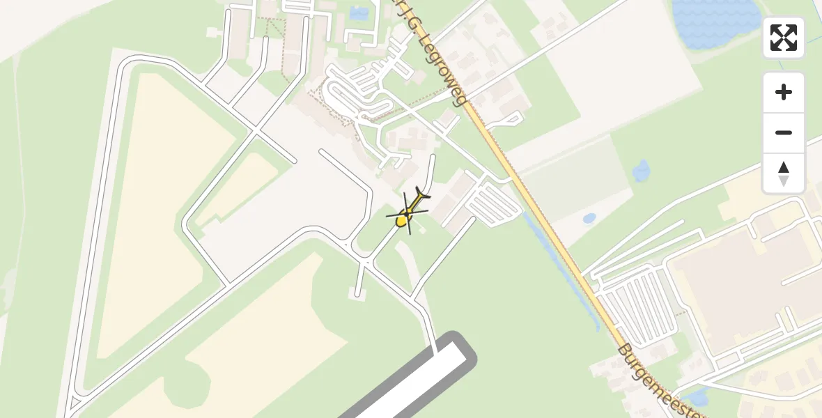 Routekaart van de vlucht: Traumahelikopter naar Groningen Airport Eelde