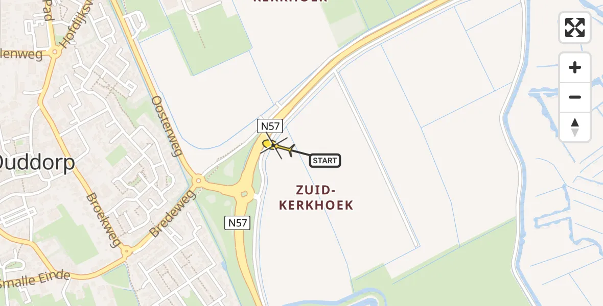 Routekaart van de vlucht: Lifeliner 2 naar Ouddorp