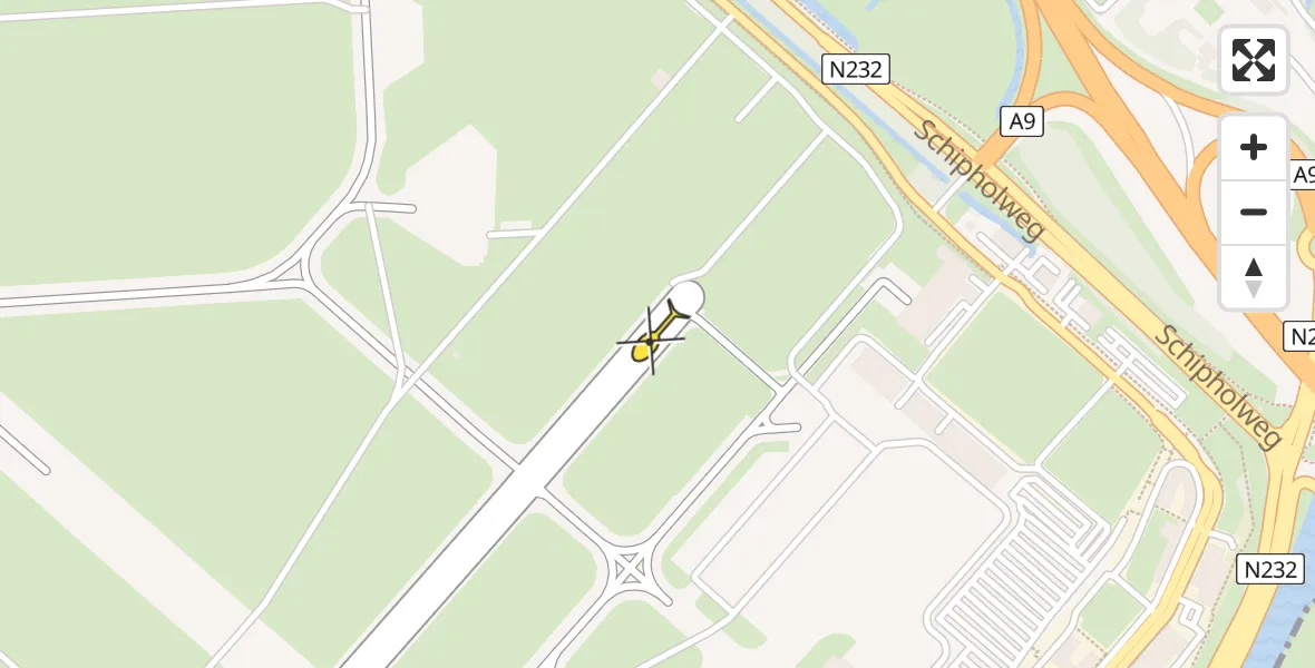 Vluchtroute Politiehelikopter van Schiphol naar Schiphol