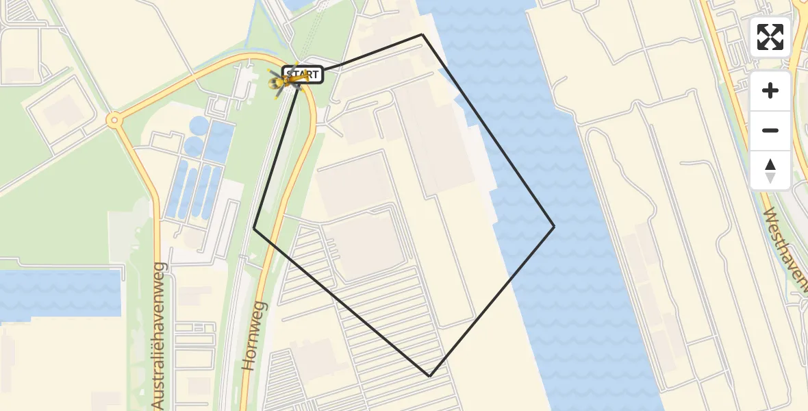 Vluchtroute Traumahelikopter Amsterdam Heliport - Amsterdam Heliport, 15 december 2023, 15:43