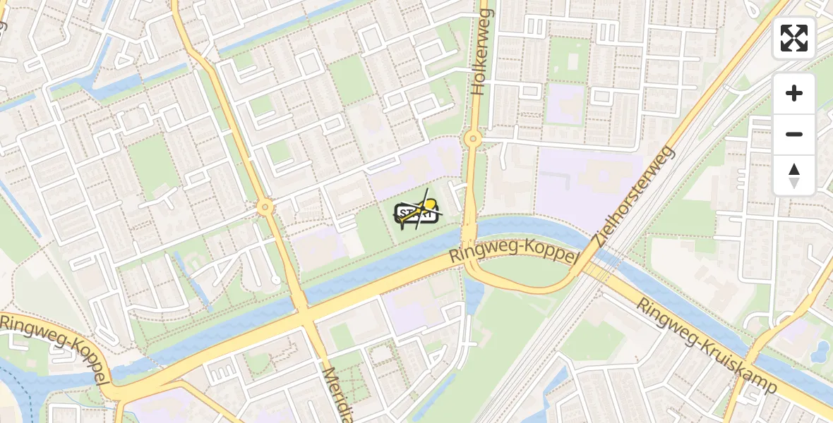 Routekaart van de vlucht: Traumahelikopter naar Amersfoort