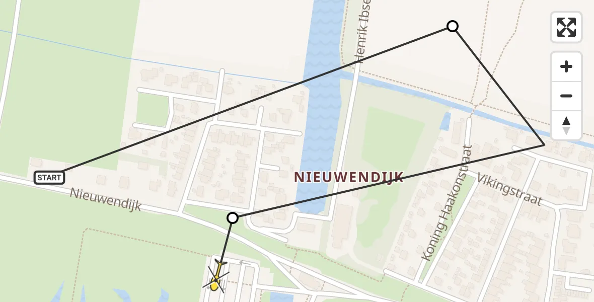 Routekaart van de vlucht: Lifeliner 2 naar Goudswaard