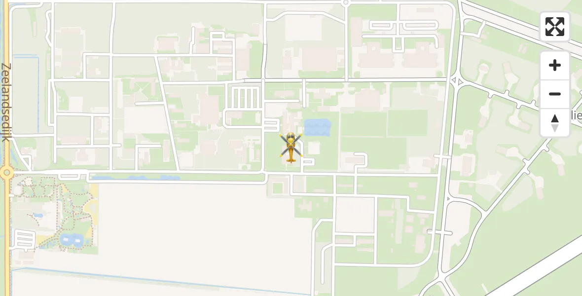 Vluchtroute Traumahelikopter van Vliegbasis Volkel naar Vliegbasis Volkel