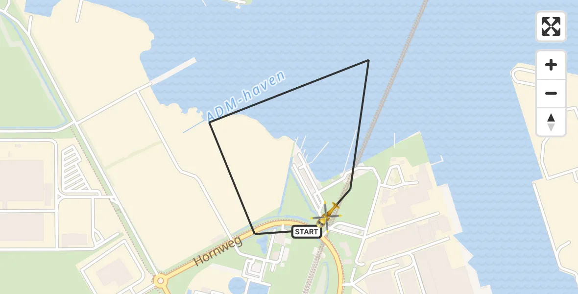 Vluchtroute Traumahelikopter Amsterdam Heliport - Amsterdam Heliport, 17 december 2023, 13:27
