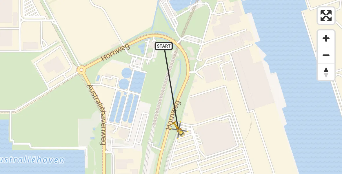 Vluchtroute Traumahelikopter Amsterdam Heliport - Amsterdam Heliport, 17 december 2023, 15:54
