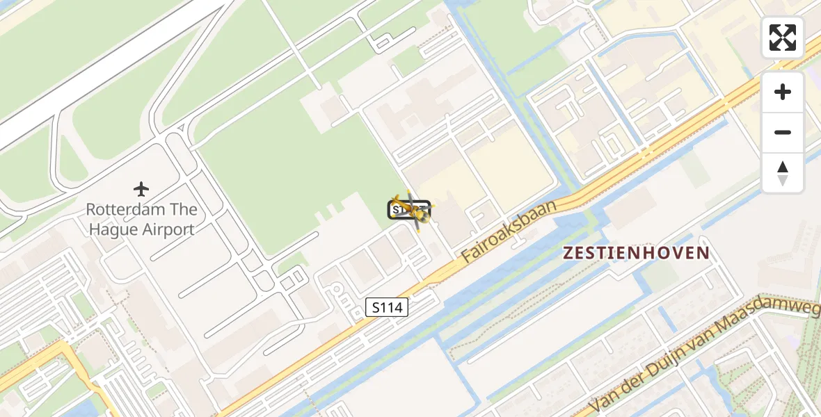 Vluchtroute Traumahelikopter Rotterdam The Hague Airport - Rotterdam The Hague Airport, 17 december 2023, 15:56
