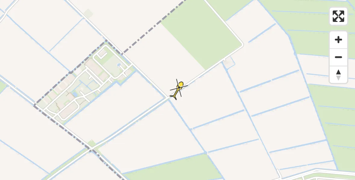 Vluchtroute Ambulancehelikopter van Leeuwarden naar Leeuwarden