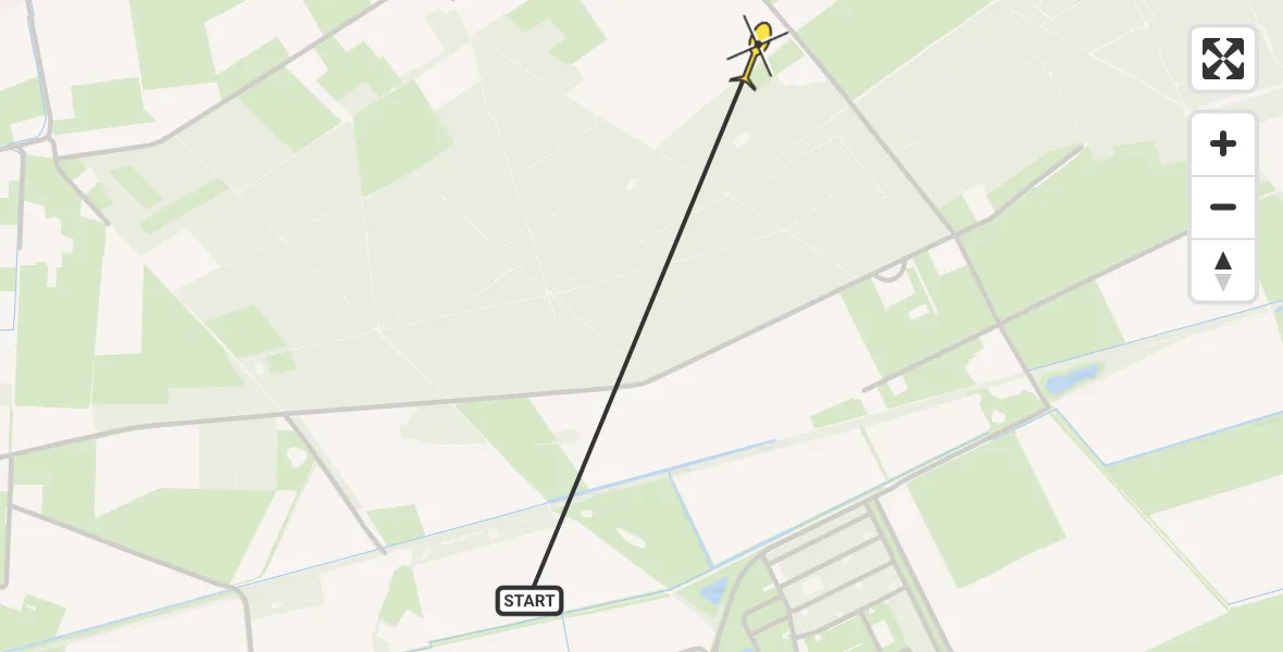 Routekaart van de vlucht: Traumahelikopter naar Zeeland