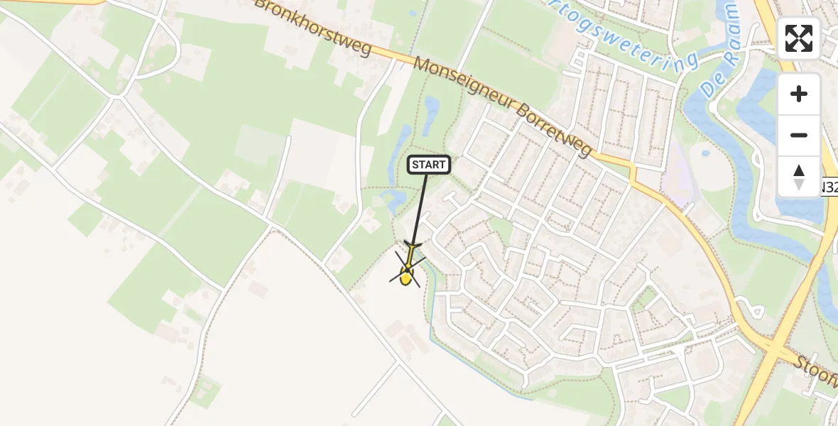 Routekaart van de vlucht: Traumahelikopter naar Velp