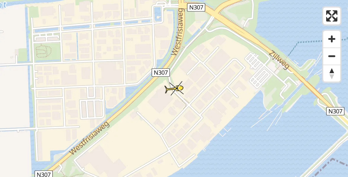 Routekaart van de vlucht: Politiehelikopter naar Enkhuizen