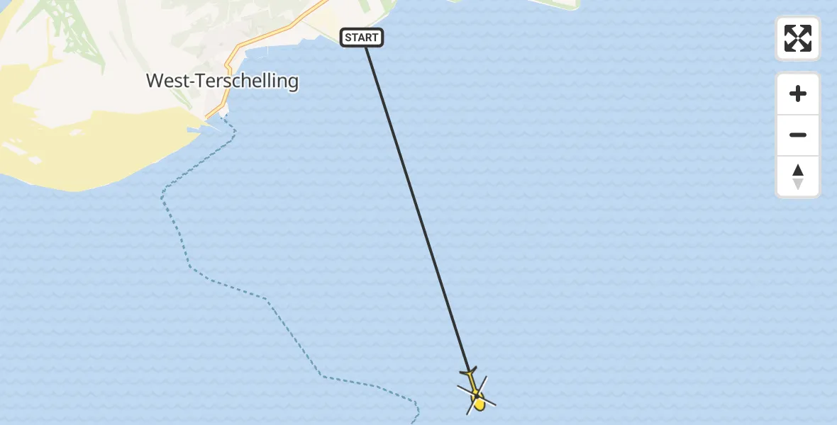 Routekaart van de vlucht: Ambulancehelikopter naar Formerum