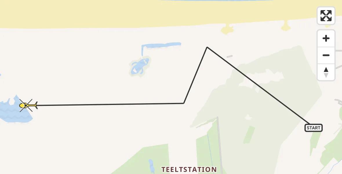 Routekaart van de vlucht: Ambulancehelikopter naar Nes