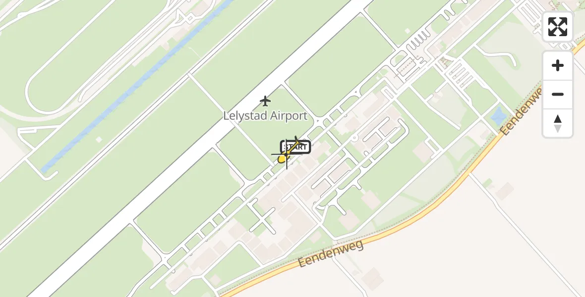 Routekaart van de vlucht: Traumahelikopter naar Lelystad Airport