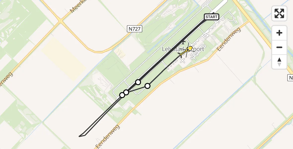 Routekaart van de vlucht: Lifeliner 4 naar Lelystad Airport