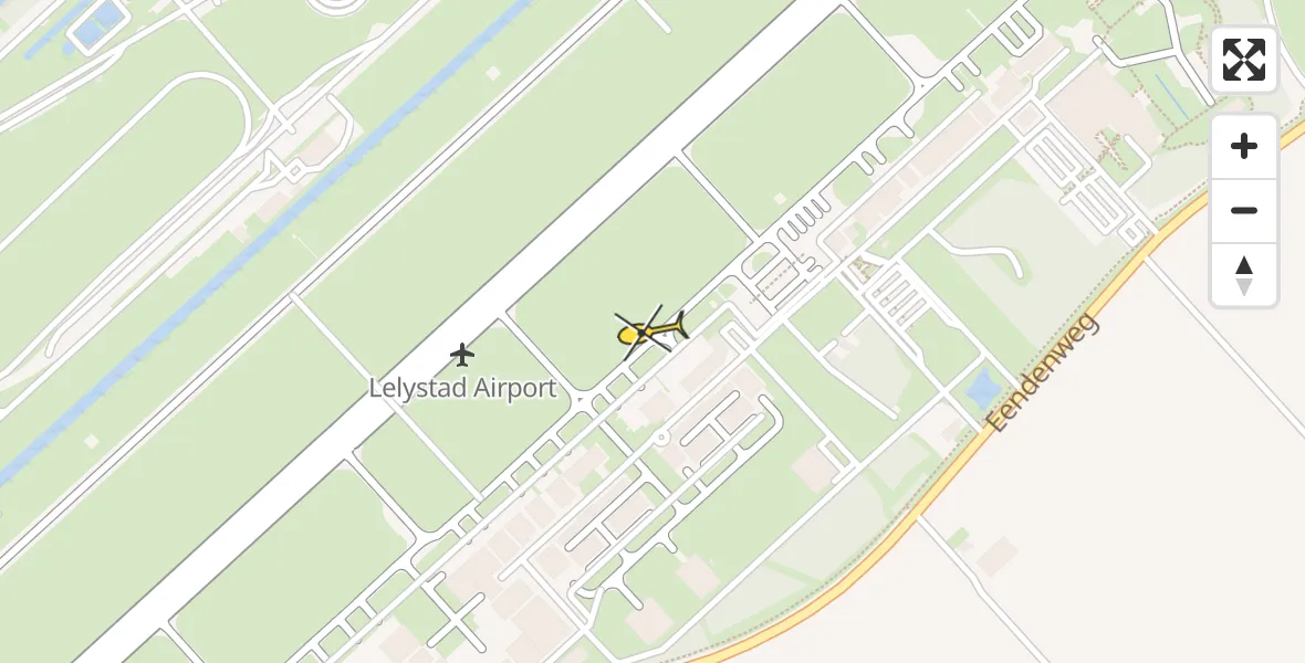 Routekaart van de vlucht: Traumahelikopter naar Lelystad Airport