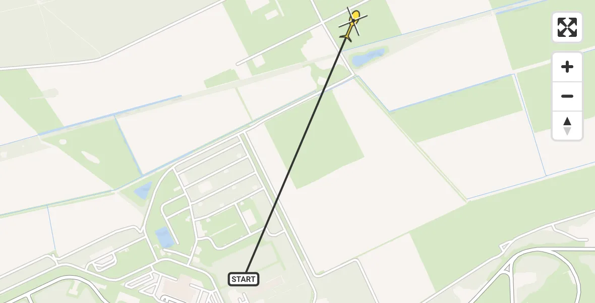 Routekaart van de vlucht: Traumahelikopter naar Zeeland