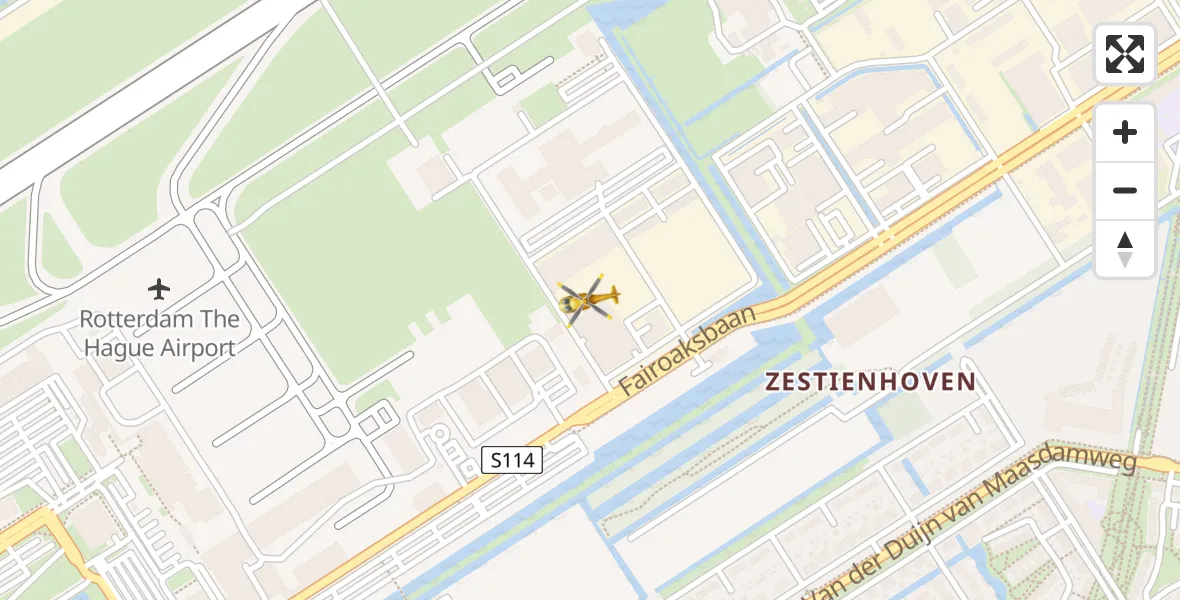 Vluchtroute Traumahelikopter Rotterdam The Hague Airport - Rotterdam The Hague Airport, 20 december 2023, 12:15