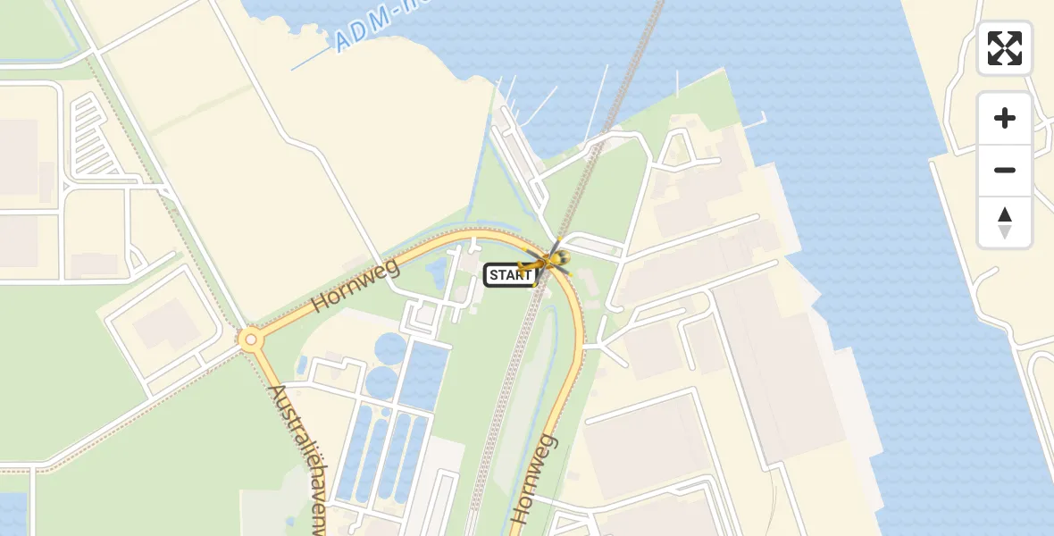 Vluchtroute Traumahelikopter Amsterdam Heliport - Amsterdam Heliport, 20 december 2023, 15:27