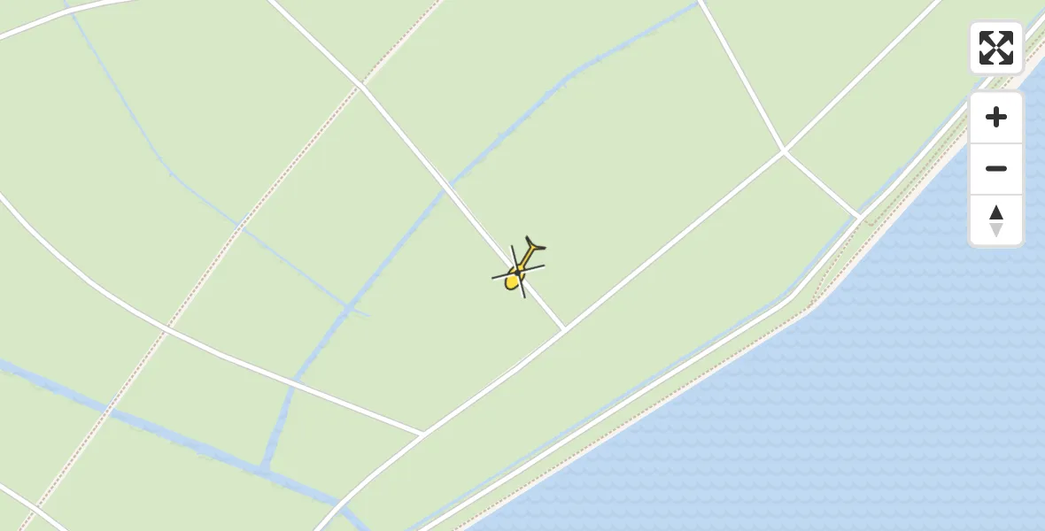 Vluchtroute Ambulancehelikopter van Hoorn naar Hoorn