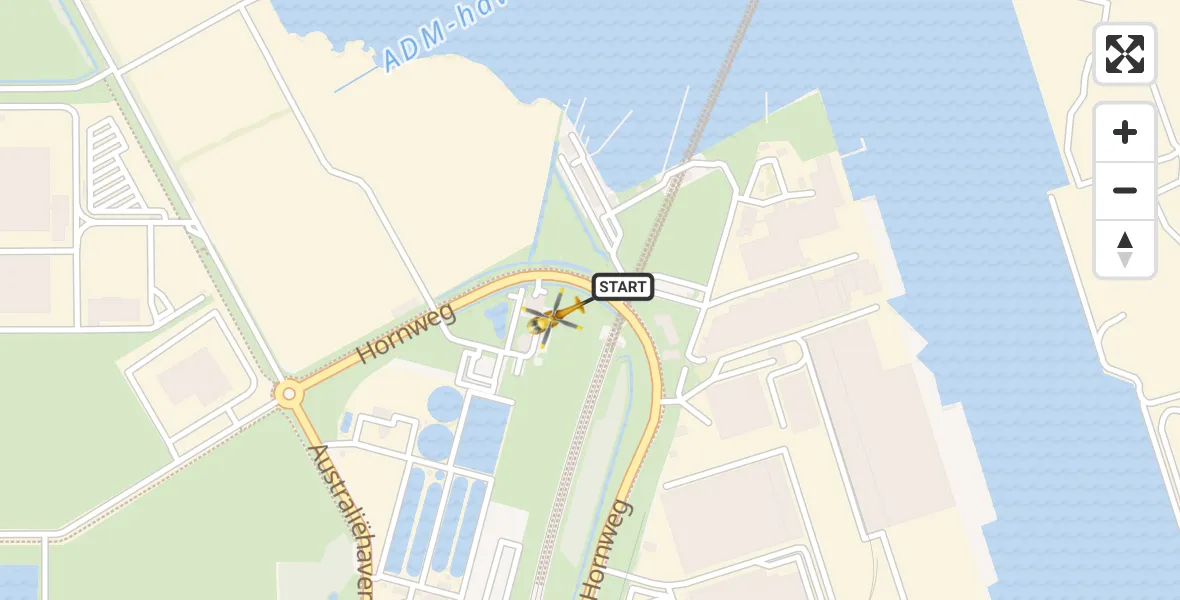 Vluchtroute Traumahelikopter Amsterdam Heliport - Amsterdam Heliport, 20 december 2023, 16:05