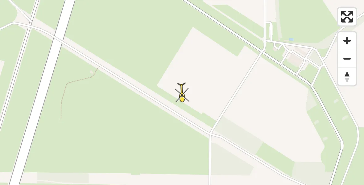 Routekaart van de vlucht: Politiehelikopter naar Vliegbasis Deelen