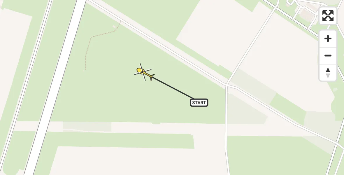 Routekaart van de vlucht: Politiehelikopter naar Vliegbasis Deelen