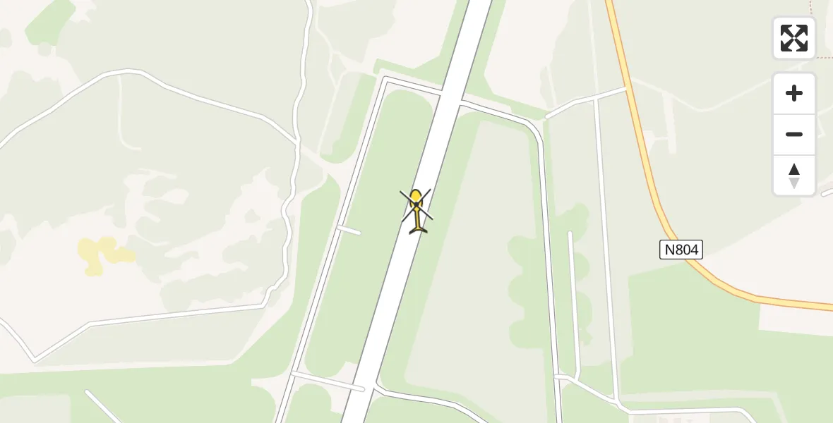 Routekaart van de vlucht: Politiehelikopter naar Vliegbasis Deelen