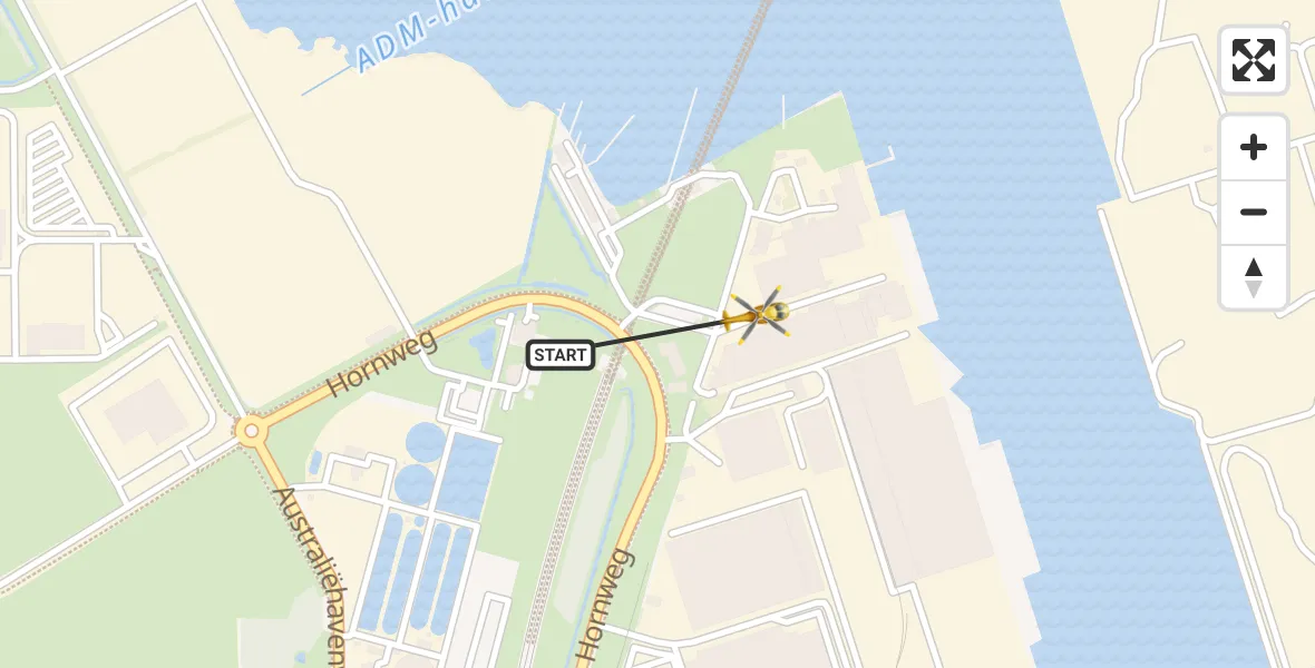Vluchtroute Traumahelikopter Amsterdam Heliport - Amsterdam Heliport, 20 december 2023, 22:51