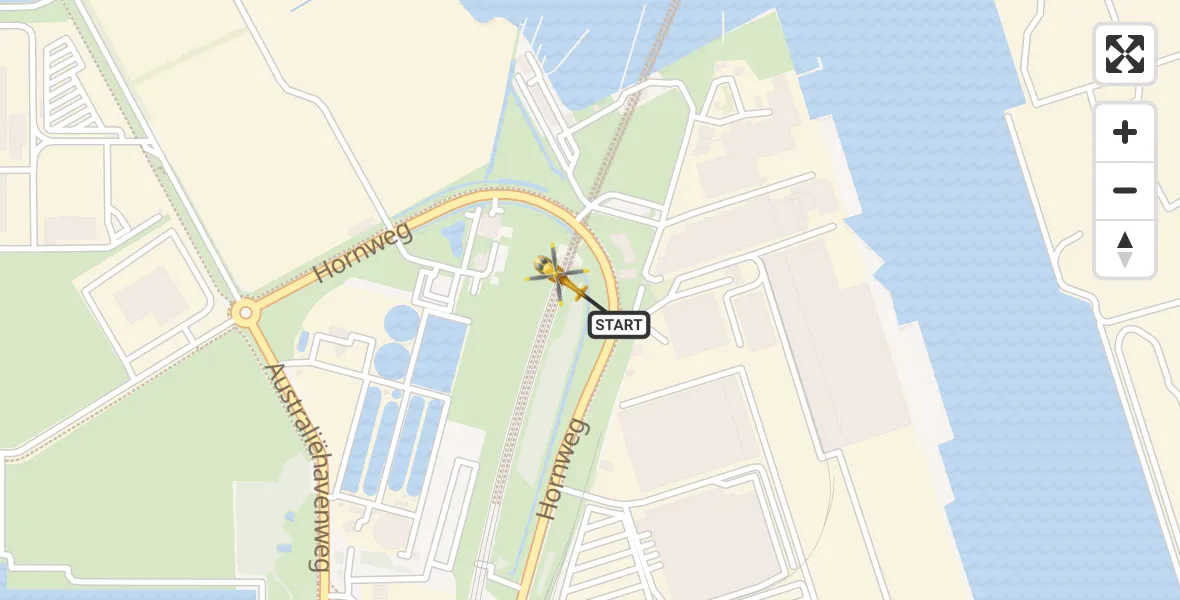 Vluchtroute Traumahelikopter Amsterdam Heliport - Amsterdam Heliport, 21 december 2023, 14:08