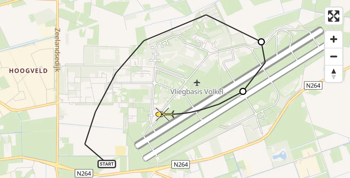 Routekaart van de vlucht: Lifeliner 3 naar Vliegbasis Volkel