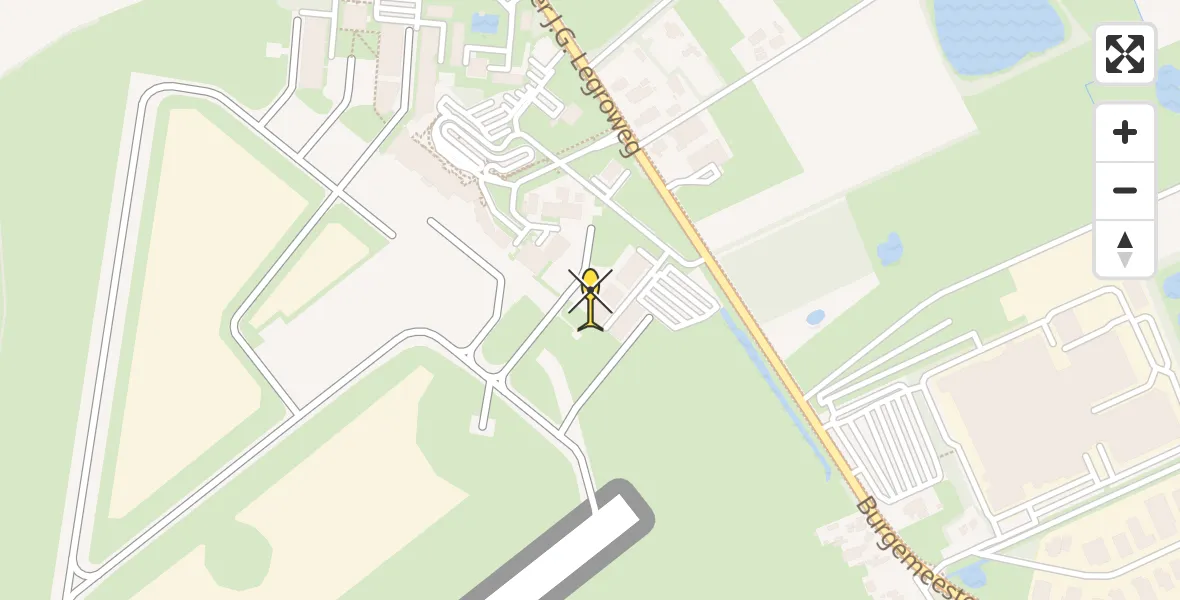 Routekaart van de vlucht: Traumahelikopter naar Groningen Airport Eelde