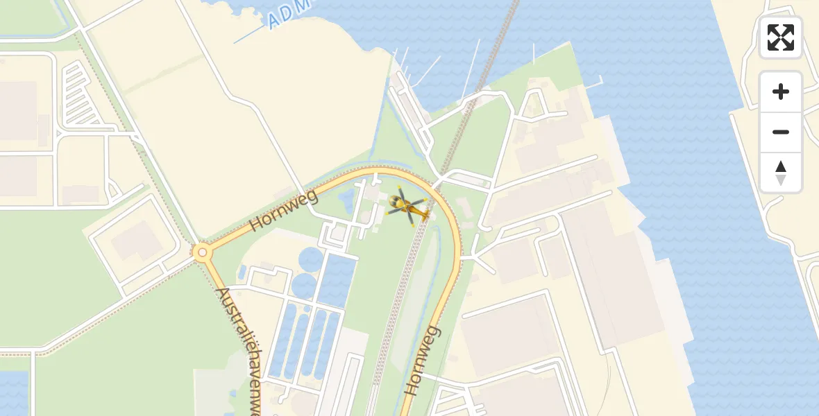 Vluchtroute Traumahelikopter Amsterdam Heliport - Amsterdam Heliport, 22 december 2023, 13:10