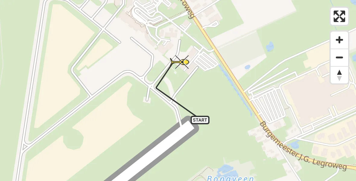 Routekaart van de vlucht: Lifeliner 4 naar Groningen Airport Eelde