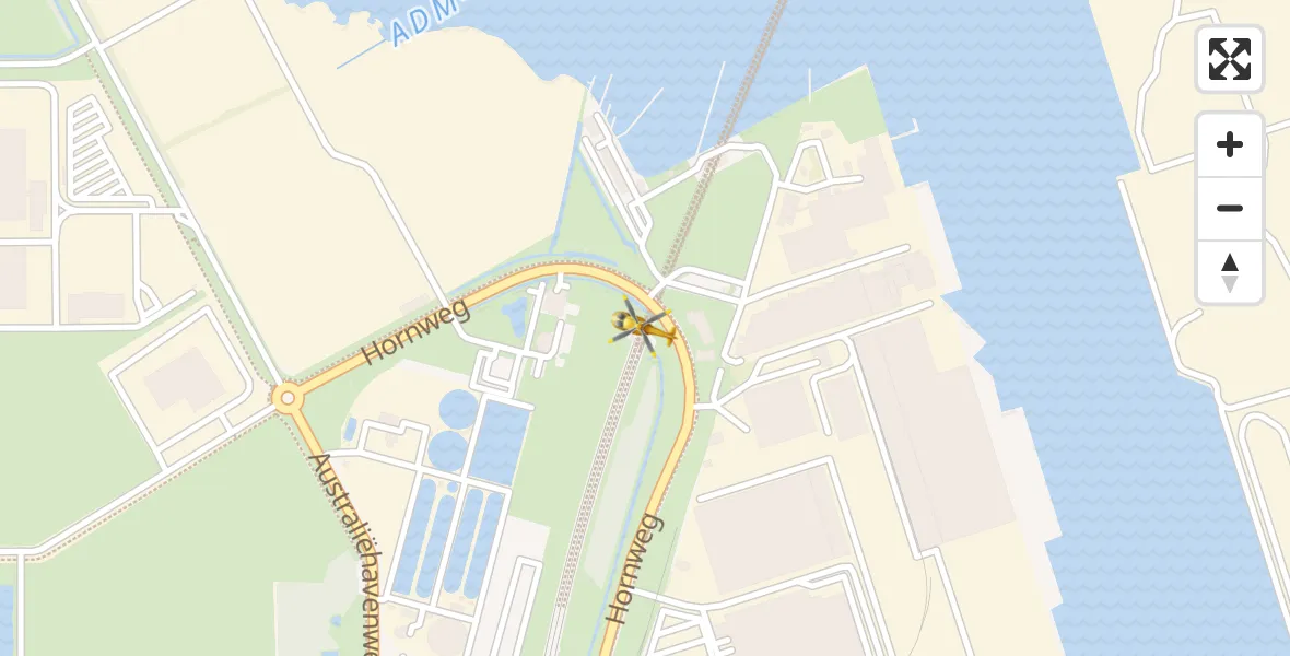 Vluchtroute Traumahelikopter Amsterdam Heliport - Amsterdam Heliport, 22 december 2023, 15:53