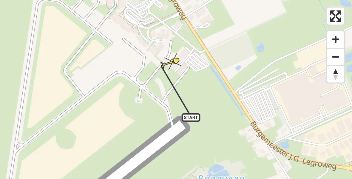 Routekaart van de vlucht: Lifeliner 4 naar Groningen Airport Eelde